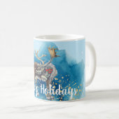 Kerstrendierblauw Splash Koffiemok (Voorkant rechts)