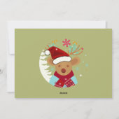 Kerstrendierboom sneeuw rood rood feestdagenkaart (Achterkant)