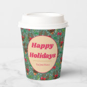 Kerstrendierbos groen papieren bekers (Voorkant)