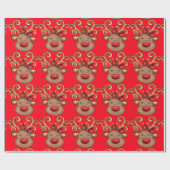 kerstrendieren met rood goud cadeaupapier (Vlak)