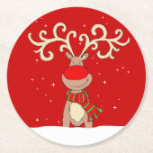 kerstrendieren onderzetter rood papier (Voorkant)