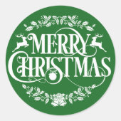 Kerstrendierentuin Holiday sticker woordkunst (Voorkant)