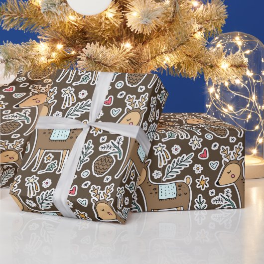 Kerstrendierfeestpatroon Cadeaupapier (Feestdagen)