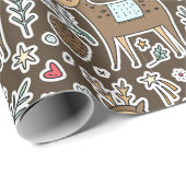 Kerstrendierfeestpatroon Cadeaupapier (Rol Hoek)