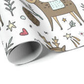 Kerstrendierfeestpatroon Cadeaupapier (Rol Hoek)