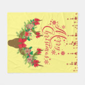  kerstrendierFloral Fleece Deken (Voorkant (Horizontaal))