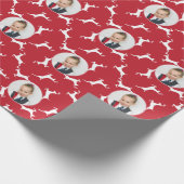 kerstrendierfoto gepersonaliseerd cadeaupapier (Hoek)