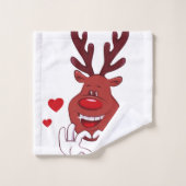 Kerstrendiergezicht Bad Handdoek (Wasdoekje)