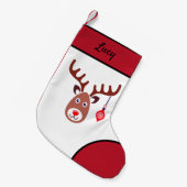 Kerstrendiergezicht Kleine Kerstsok (Voorkant (Hangend))