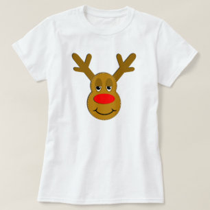 Kerstrendiergezicht T-shirt