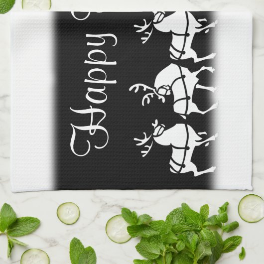 Kerstrendierhanddoeken, aangepaste vakantiehanddoe theedoek (Gevouwen)