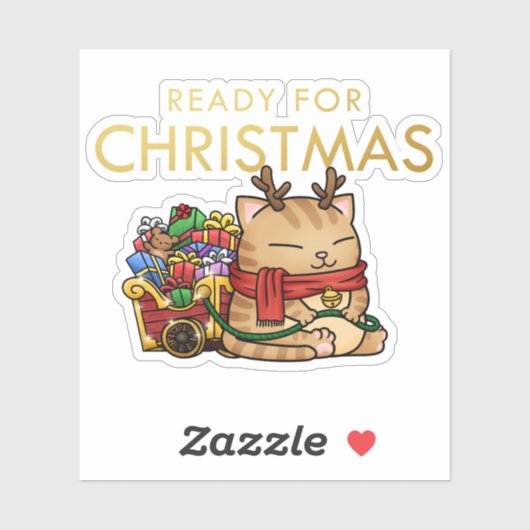 kerstrendierkat sticker (Vel)