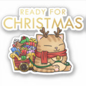 kerstrendierkat sticker (Voorkant)