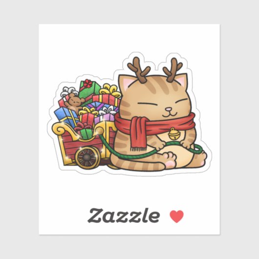 kerstrendierkat sticker (Vel)