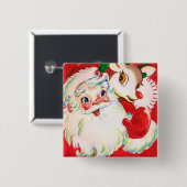  kerstrendierknop vierkante button 5,1 cm (Voorkant /achterkant)