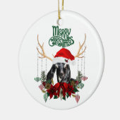 Kerstrendierlijk Kind met kruid Keramisch Ornament (Links)