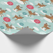 Kerstrendierpatroon Cadeaupapier (Hoek)