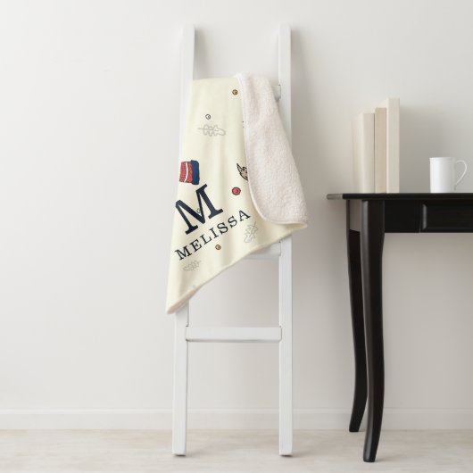 kerstrendierpatroon op maat sherpa deken (In situ)