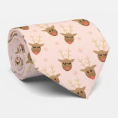 Kerstrendierpatroonpasta Gold Stropdas (Opgerold)