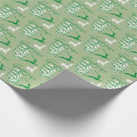 Kerstrendierrendierentuin uit 1940 cadeaupapier (Hoek)