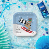 Kerstrendierskniing Papieren Bordje (Feest)