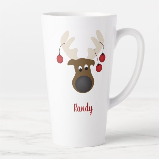 Kerstrendierster op maat 17 oz latte mok (Rechts)