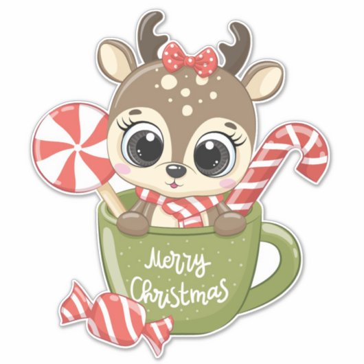 Kerstrendierster Sticker (Voorkant)