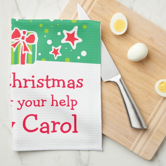 Kerstrendiertjes voegen keukenhanddoek toe (Quarter Fold)