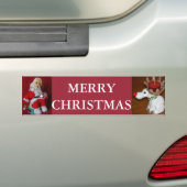 kerstrenrendierster bumpersticker (Op auto)