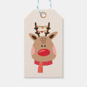 kerstrenrendierster cadeaulabel (Voorkant)