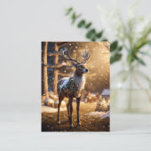 kerstrenrendierster feestdagenkaart (Staand voorkant)