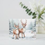 kerstrenrendierster feestdagenkaart (Staand voorkant)