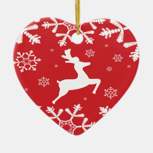 kerstrenrendierster keramisch ornament (Voorkant)