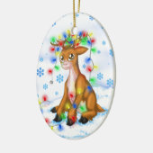 kerstrenrendierster keramisch ornament (Links)
