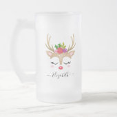 kerstrenrendierster matglas bierpul (Links)