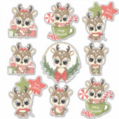 kerstrenrendierster sticker (Voorkant)