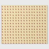 kerstrenrenrendiertje cadeaupapier (Vlak)