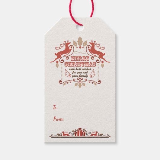  kerstrenrenrenrenrennen Gift Label Cadeaulabel (Voorkant)