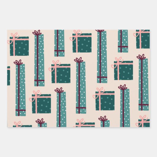kerstresten van het Boho Pattern-cadeautje Inpakpapier Vel (Voorkant 2)