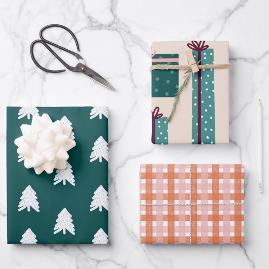 kerstresten van het Boho Pattern-cadeautje Inpakpapier Vel (Voorkant)