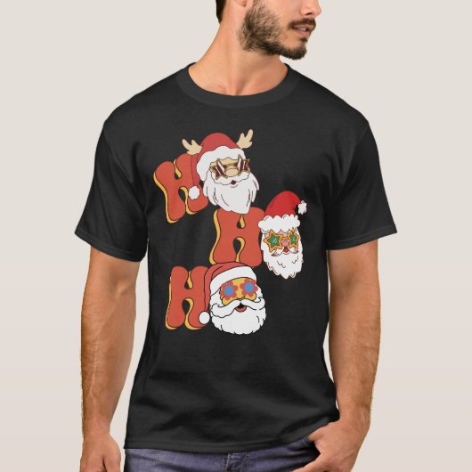 Kerstretro stijl - Ho Ho Ho T-shirt (Voorkant)