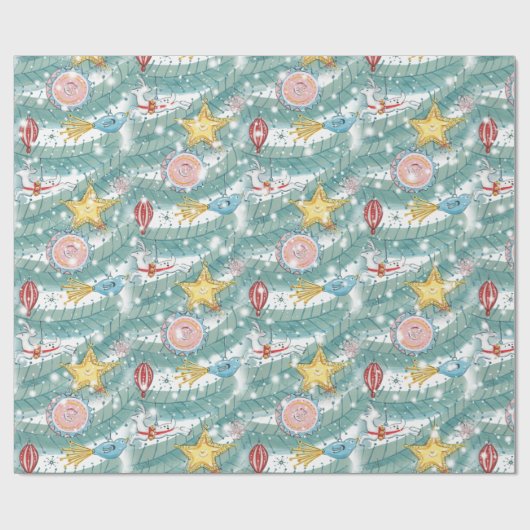 kerstretro-structuur en siernamen Abstract Cadeaupapier (Vlak)