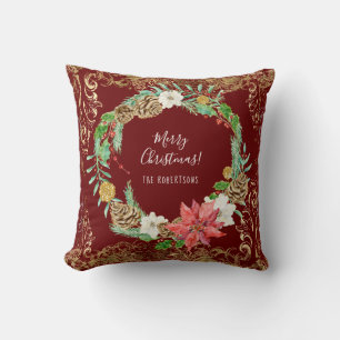 kerstreuzenbonen, Floral Gold Swirls, naam Kussen