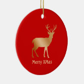 Kerstreuzenrendier, rood keramisch ornament (Rechts)