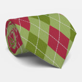 kerstriet met rode en groene diamanten stropdas (Opgerold)