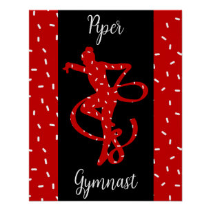 Kerstritmische gymnastiek Rood Snoep Sprinkle Perfect Poster