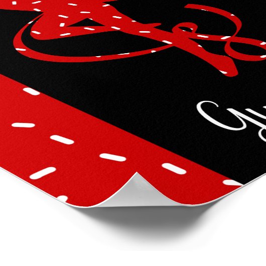 Kerstritmische gymnastiek Rood Snoep Sprinkle Poster (Hoek)