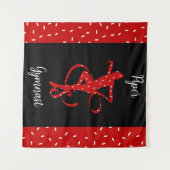 Kerstritmische gymnastiek Rood Snoep Sprinkle Wandkleed (Voorkant (horizontaal))