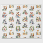 kerstritten cadeaupapier (Vlak)