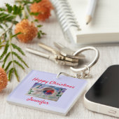 KerstRobin - Aangepaste acrylic key ring Sleutelhanger (Voorkant Rechts)